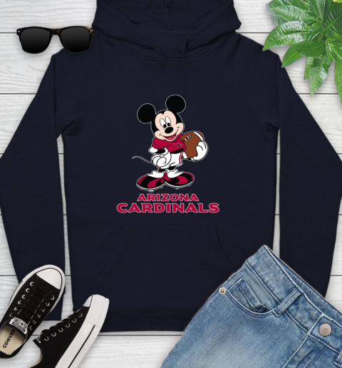 NFL Football Arizona Cardinals Cheerful Mickey Mouse Shirt Youth Hoodie 4