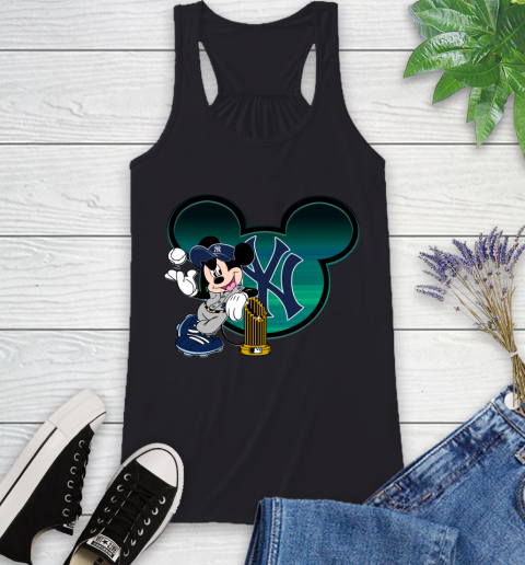 MLB New York Yankees The Commissioner's Trophy Mickey Mouse Disney Racerback Tank 2
