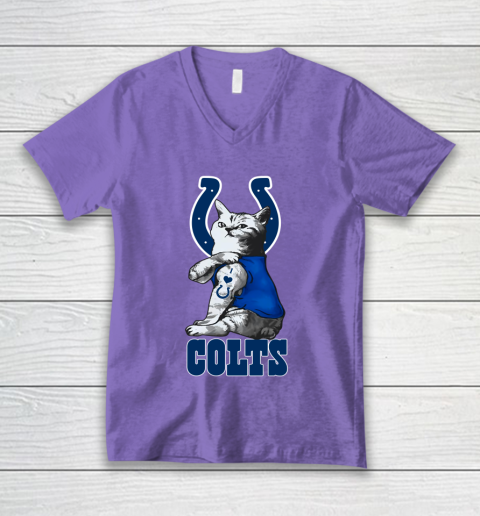 NFL Football My Cat Loves Indianapolis Colts V-Neck T-Shirt 8