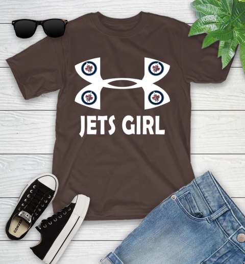 NHL Winnipeg Jets Girl Under Armour Hockey Sports Youth T-Shirt 7