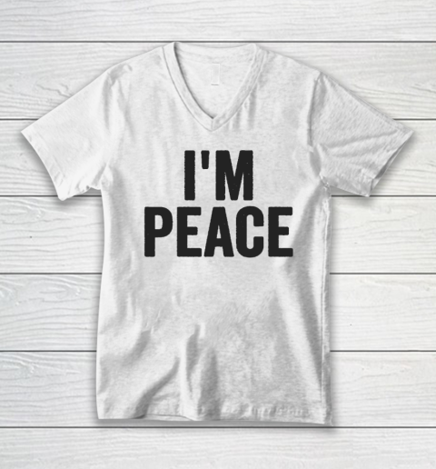 I'M PEACE  I COME IN PEACE Funny Couple's Matching V-Neck T-Shirt