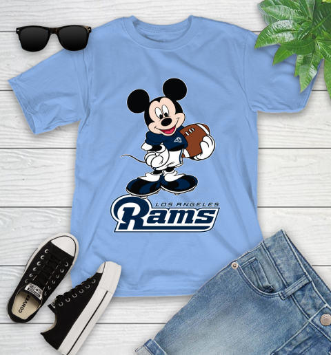 NFL Football Los Angeles Rams Cheerful Mickey Mouse Shirt Youth T-Shirt 11