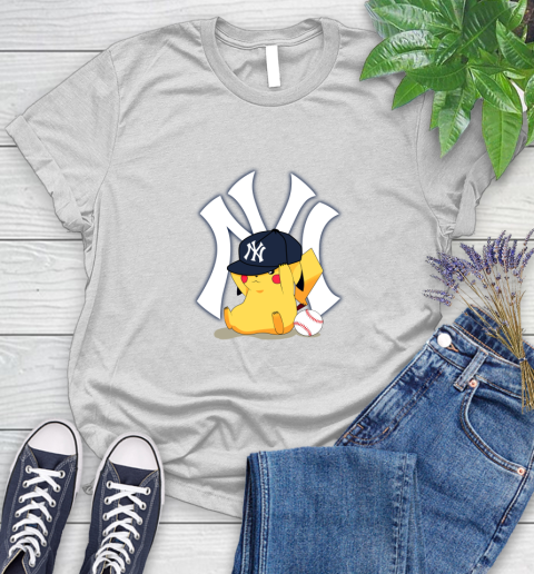 MLB Pikachu Baseball Sports New York Yankees Women's T-Shirt