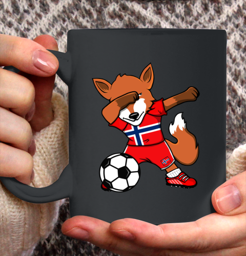 Dabbing Fox Norway Soccer Fans Jersey Norwegian Football Fan Ceramic Mug 11oz