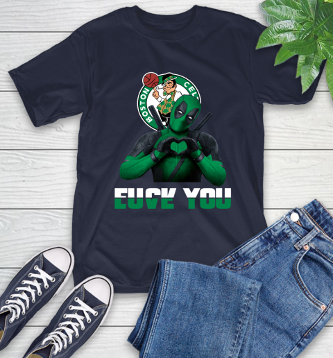 NBA Boston Celtics Deadpool Love You Fuck You Basketball Sports T-Shirt 3