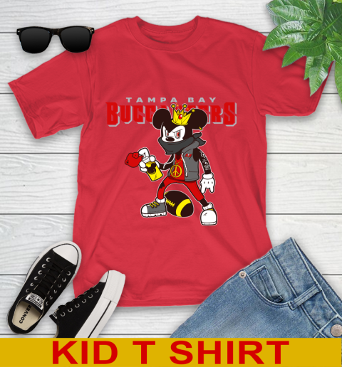 Tampa Bay Buccaneers NFL Football Mickey Peace Sign Sports Youth T-Shirt 10
