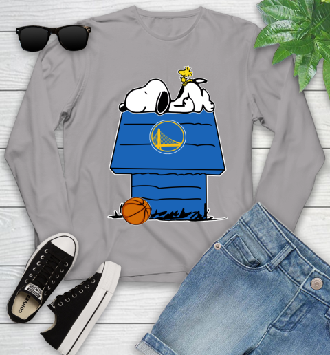 Golden State Warriors NBA Basketball Snoopy Woodstock The Peanuts Movie Youth Long Sleeve 5