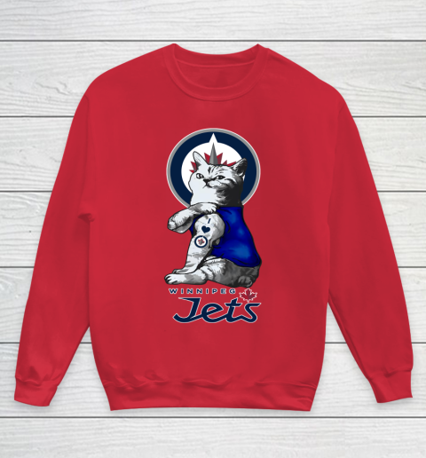 NHL My Cat Loves Winnipeg Jets Hockey Youth Sweatshirt 7