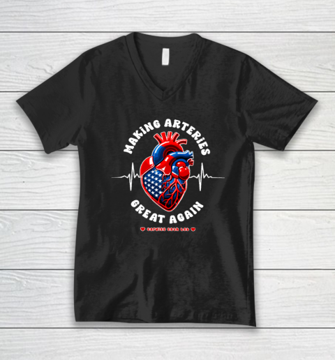 Making Arteries Great Again, Cardiac Cath Lab V-Neck T-Shirt