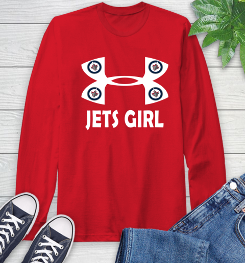 NHL Winnipeg Jets Girl Under Armour Hockey Sports Long Sleeve T-Shirt 11