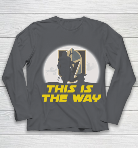 Vegas Golden Knights NHL Ice Hockey Star Wars Yoda And Mandalorian This Is The Way Youth Long Sleeve 6