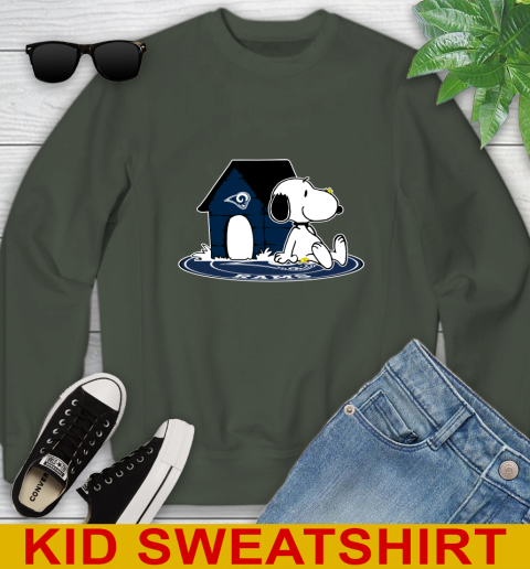 NFL Football Los Angeles Rams Snoopy The Peanuts Movie Shirt Youth Sweatshirt 9