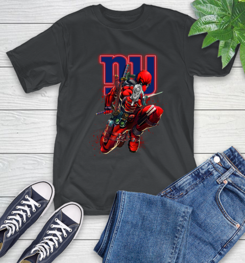NFL Deadpool Marvel Comics Sports Football New York Giants T-Shirt 2