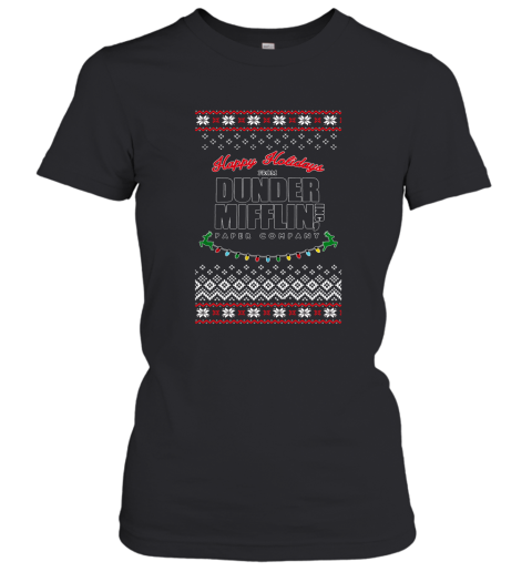 Happy Holidays From Dunder Mifflin Ugly Christmas Adult Crewneck Women's T-Shirt
