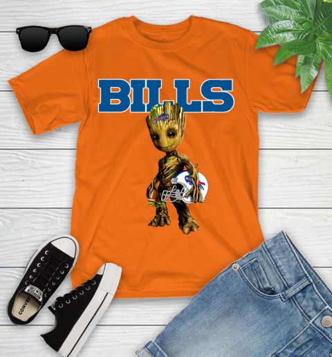 Buffalo Bills NFL Football Groot Marvel Guardians Of The Galaxy Youth T-Shirt 7