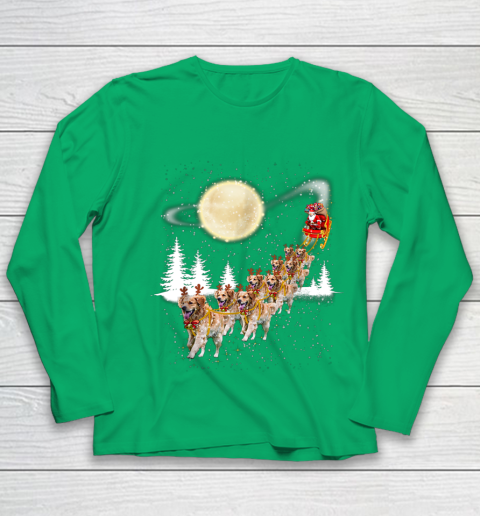 Golden Retriever Reindeer Christmas Youth Long Sleeve 4