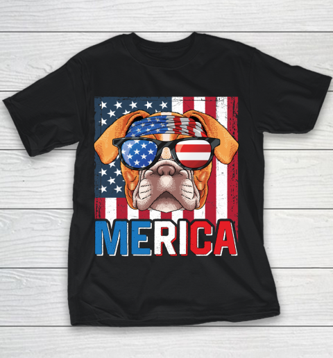 Independence Day English Bulldog Merica 4th of July Dog American Puppy Youth T-Shirt