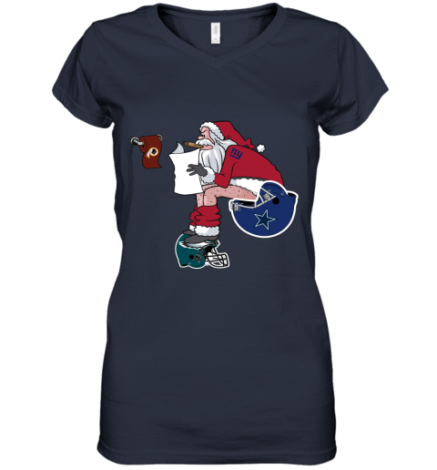 Santa Claus New York Giants Shit On Other Teams Christmas Women's V-Neck T-Shirt