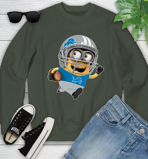 NFL Detroit Lions Minions Disney Football Sports Youth Sweatshirt 10