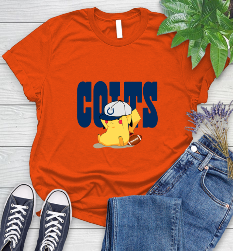 NFL Pikachu Football Sports Indianapolis Colts Women's T-Shirt 4