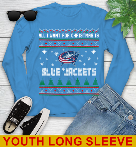 Columbus Blue Jackets NHL Hockey All I Want For Christmas Is My Team Sports 124
