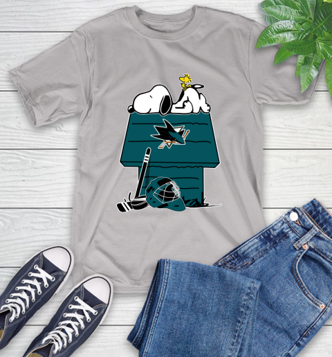San Jose Sharks NHL Hockey Snoopy Woodstock The Peanuts Movie T-Shirt 12