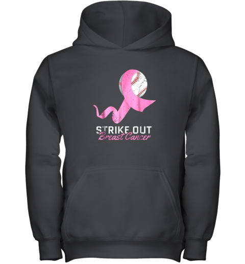 Strike Out Breast Cancer Shirt Pink Ribbon Youth Hoodie