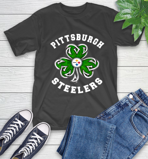 NFL Pittsburgh Steelers Three Leaf Clover St Patrick's Day Football Sports T-Shirt