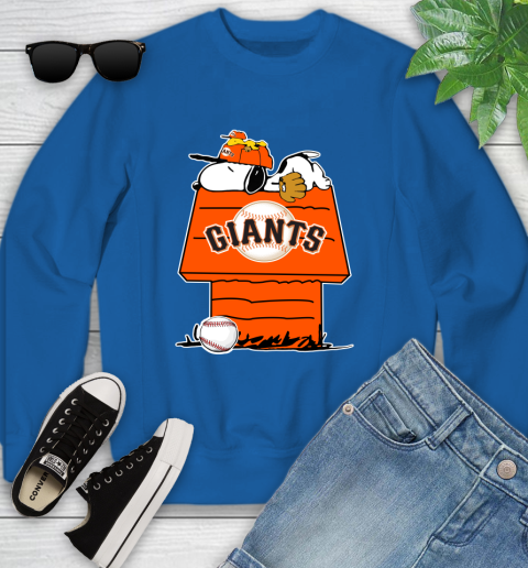 MLB San Francisco Giants Snoopy Woodstock The Peanuts Movie Baseball T Shirt_000 Youth Sweatshirt 8