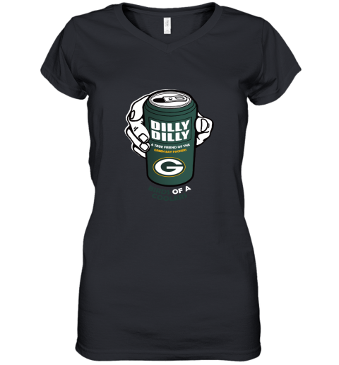 Bud Light Dilly Dilly! Green Bay Packers Birds Of A Cooler Women's V-Neck T-Shirt