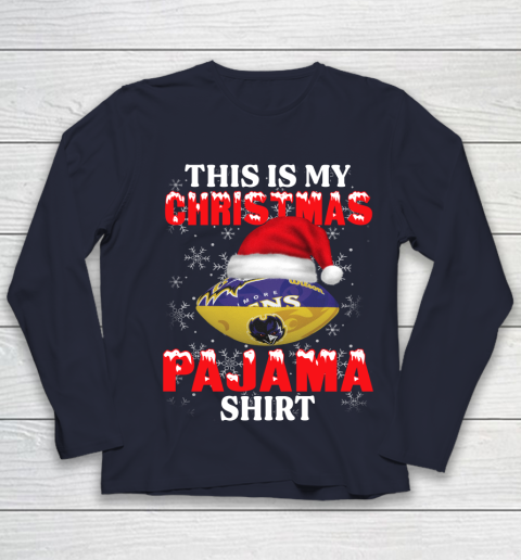 Baltimore Ravens This Is My Christmas Pajama Shirt NFL Youth Long Sleeve 2