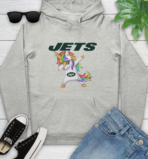 New York Jets NFL Football Funny Unicorn Dabbing Sports Youth Hoodie
