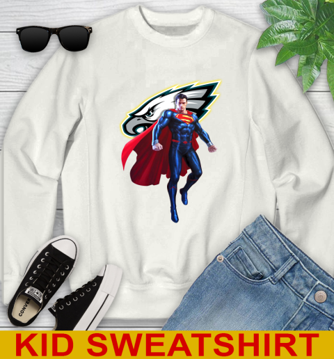 NFL Superman DC Sports Football Philadelphia Eagles Youth Sweatshirt