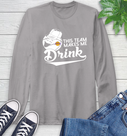 Los Angeles Lakers NBA Basketball This Team Makes Me Drink Adoring Fan Long Sleeve T-Shirt 6