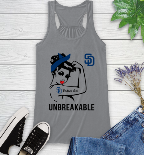 MLB San Diego Padres Girl Unbreakable Baseball Sports Racerback Tank 3