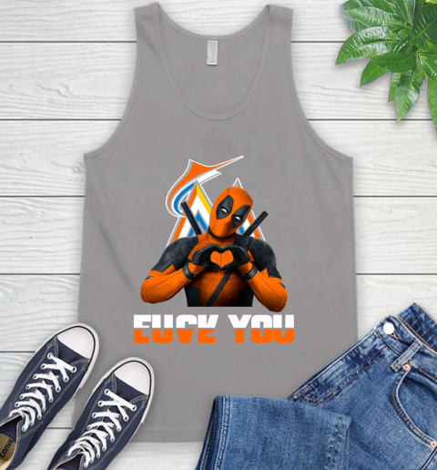 MLB Miami Marlins Deadpool Love You Fuck You Baseball Sports Tank Top 3