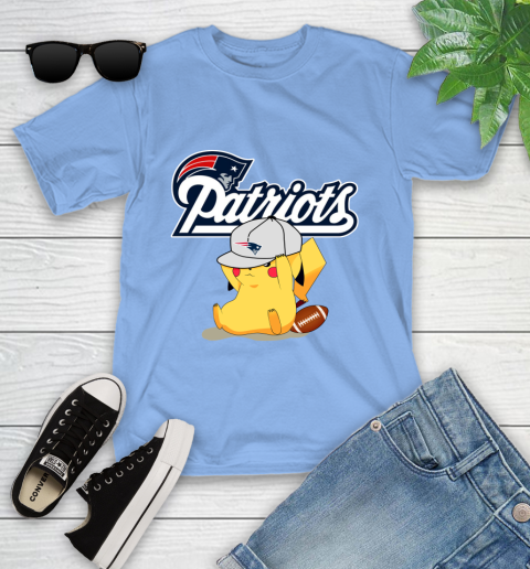 NFL Pikachu Football Sports New England Patriots Youth T-Shirt 11