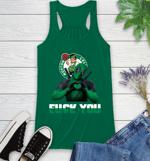NBA Boston Celtics Deadpool Love You Fuck You Basketball Sports Racerback Tank 6
