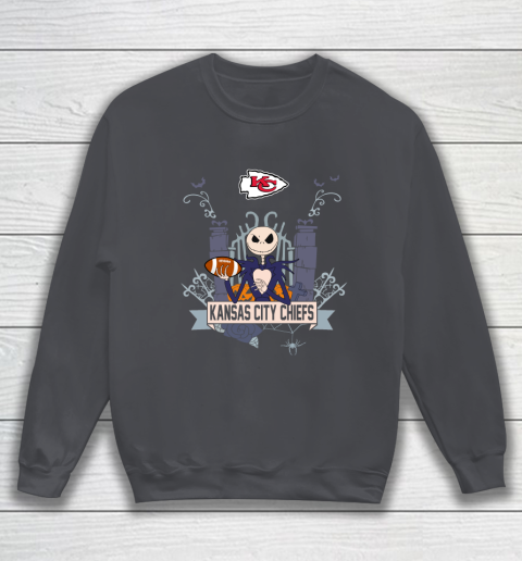 NFL Kansas City Chiefs Football Jack Skellington Halloween Sweatshirt 4