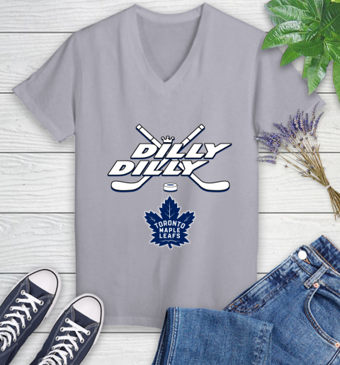 NHL Toronto Maple Leafs Dilly Dilly Hockey Sports Women's V-Neck T-Shirt 4