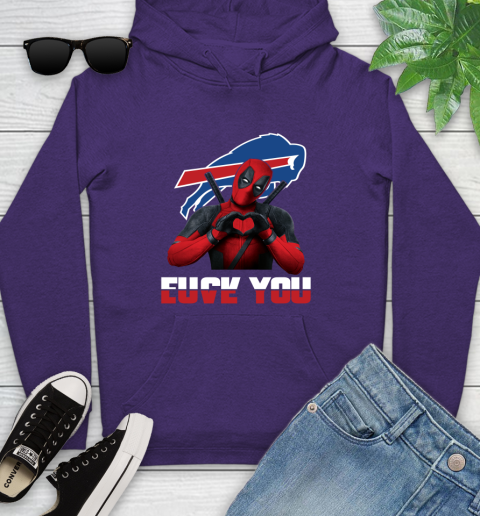 NHL Buffalo Bills Deadpool Love You Fuck You Football Sports Youth Hoodie 5