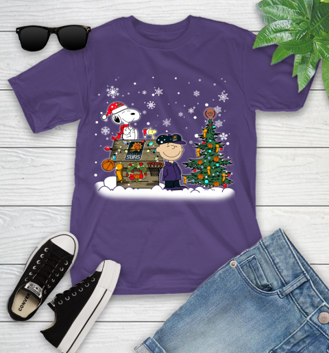 Phoenix Suns NBA Basketball Christmas The Peanuts Movie Snoopy Championship Youth T-Shirt 3