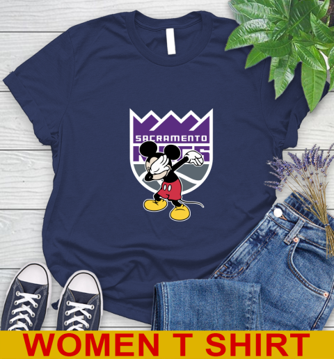 Sacramento Kings NBA Basketball Dabbing Mickey Disney Sports Women's T-Shirt 12
