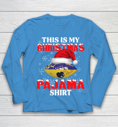 Baltimore Ravens This Is My Christmas Pajama Shirt NFL Youth Long Sleeve 5