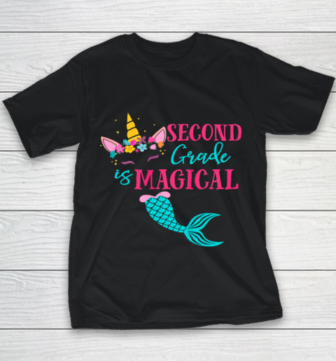 Second Grade Unicorn Mermaid Back To School Girls 2nd Grade Youth T-Shirt