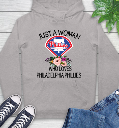 MLB Just A Woman Who Loves Philadelphia Phillies Baseball Sports Hoodie 10