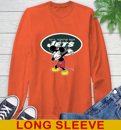 New York Jets NFL Football Dabbing Mickey Disney Sports Long Sleeve T-Shirt 5