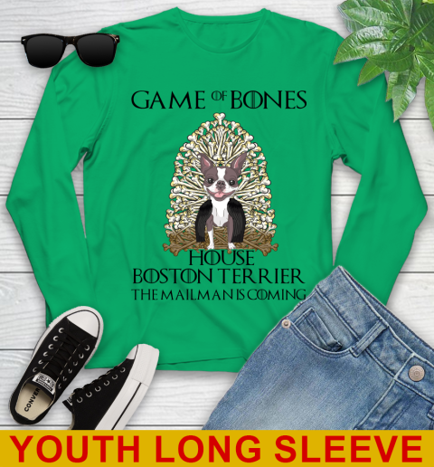 Game of bones house boston terrier dog the mailman is coming tshirt 105