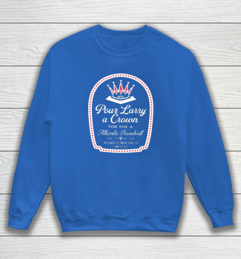 Atlanta Braves Pour Larry A Crown Sweatshirt 5