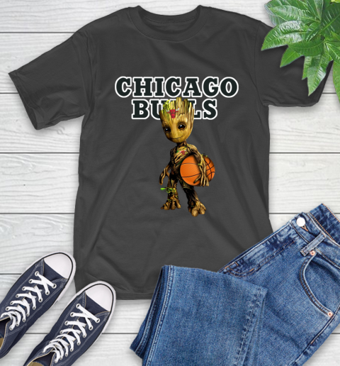 Chicago Bulls NBA Basketball Groot Marvel Guardians Of The Galaxy T-Shirt 2